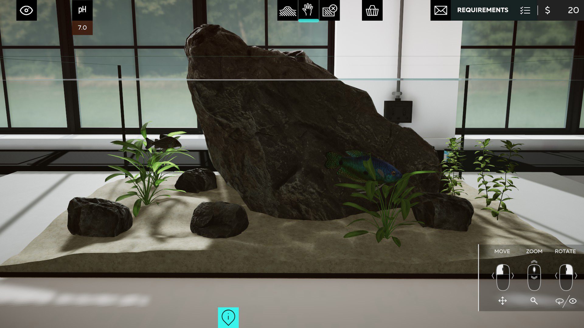 Disposer des pierres et des plantes dans Aquarium Designer