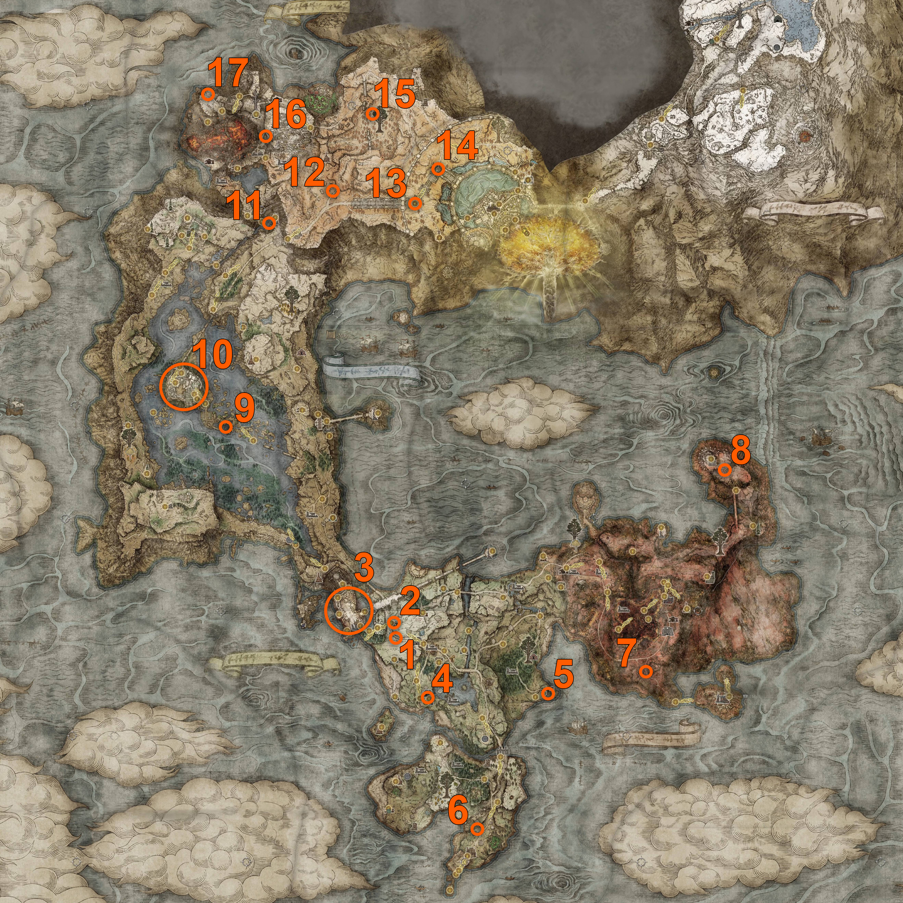 Emplacements de la carte des graines d'or Elden Ring