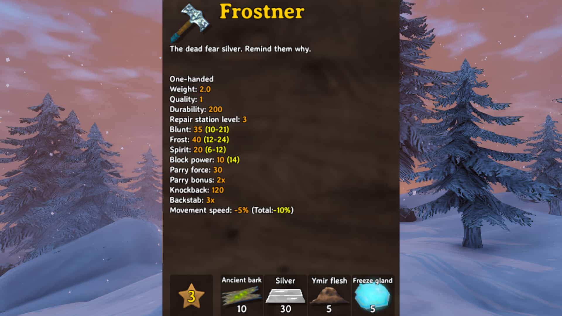 Meilleure liste de niveaux d'armes de Valheim