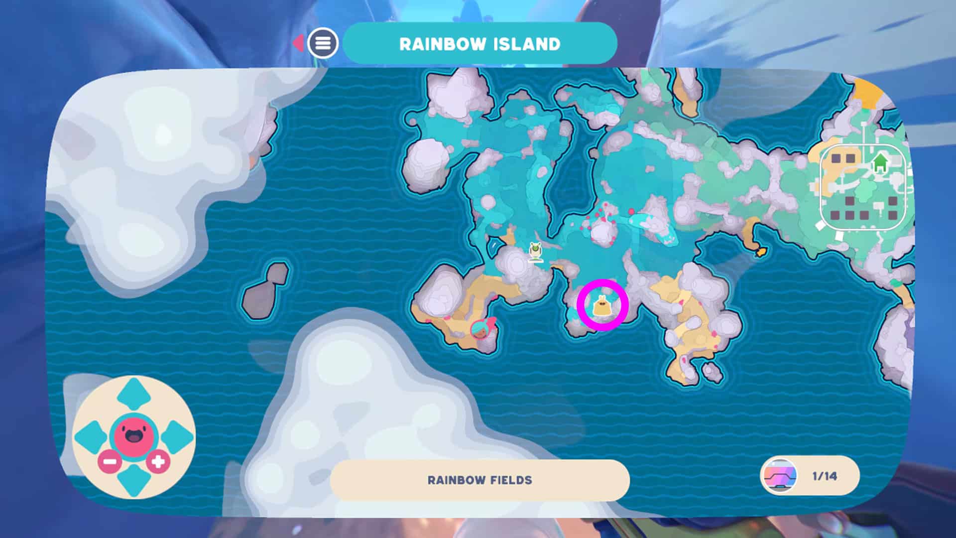 La carte dans Slime Rancher 2