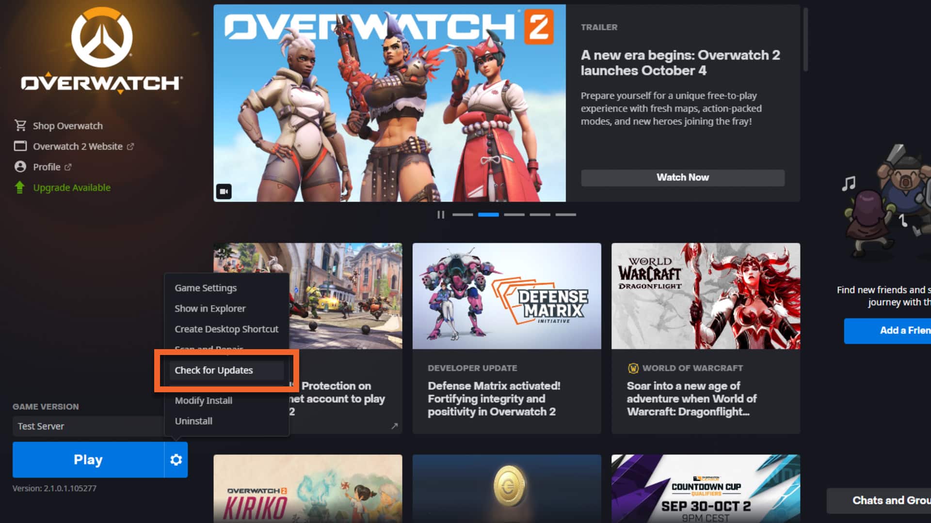 Overwatch 2 battle.net vérifie les mises à jour Préinstallation d'Overwatch 2