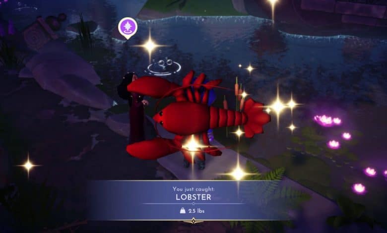 Disney Dreamlight Valley lobster caught while fishing