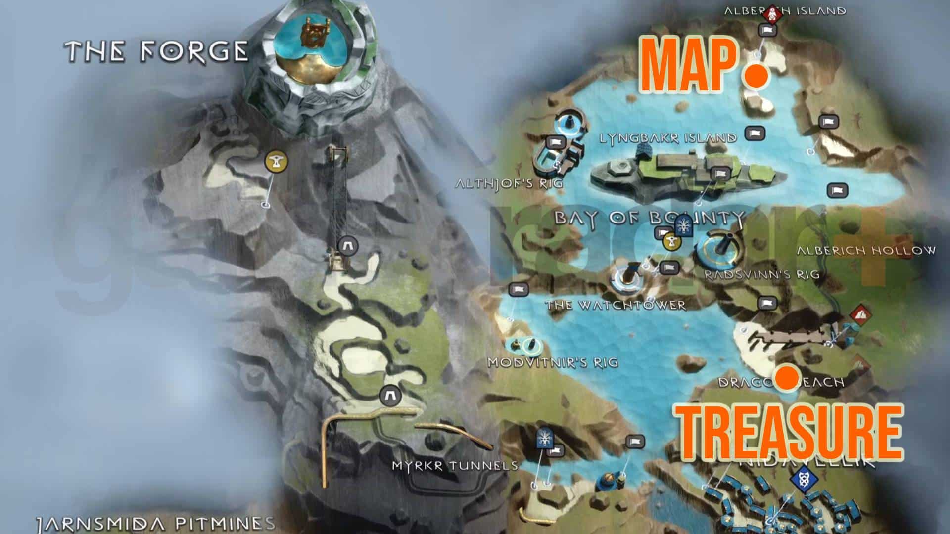 God of War Treasure cartographie les lieux enterrés