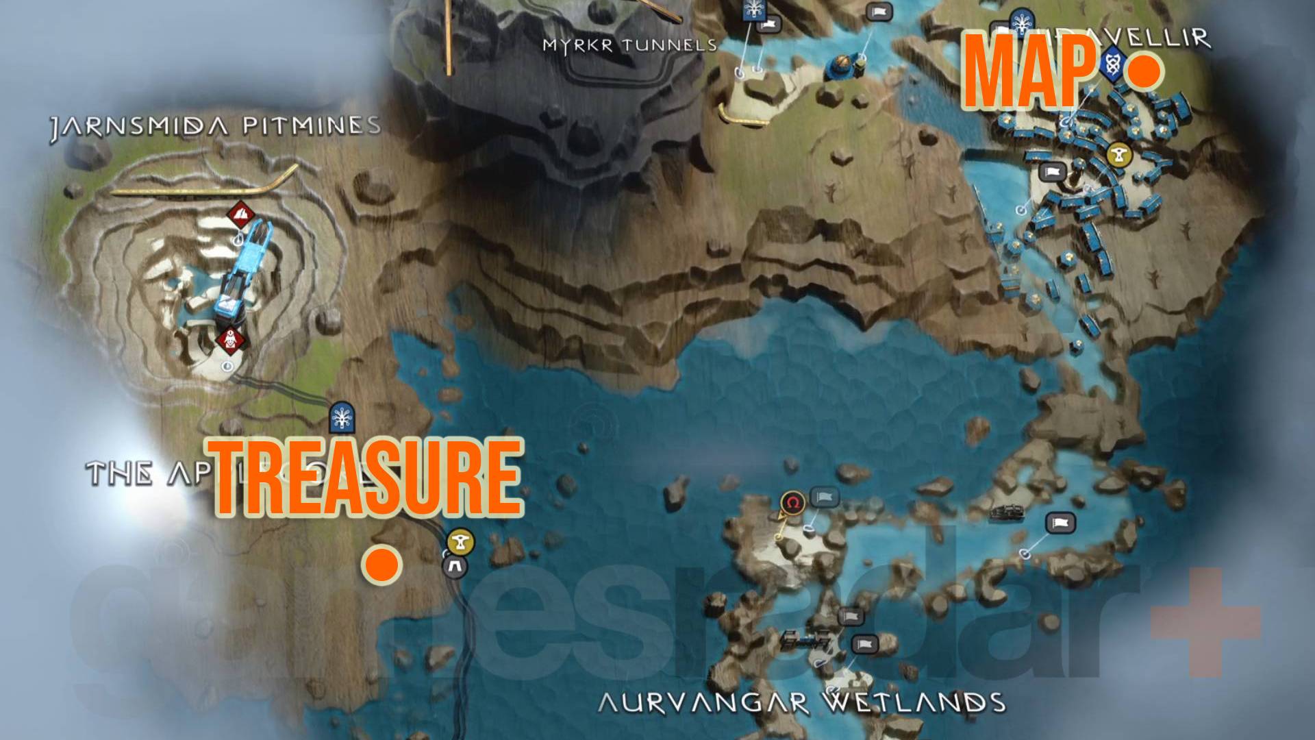 God of War Treasure cartographie les lieux enterrés