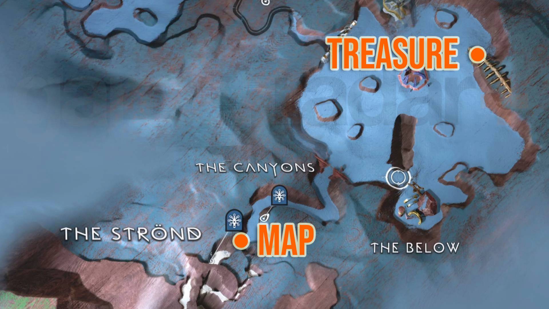 God of War Treasure cartographie les lieux enterrés