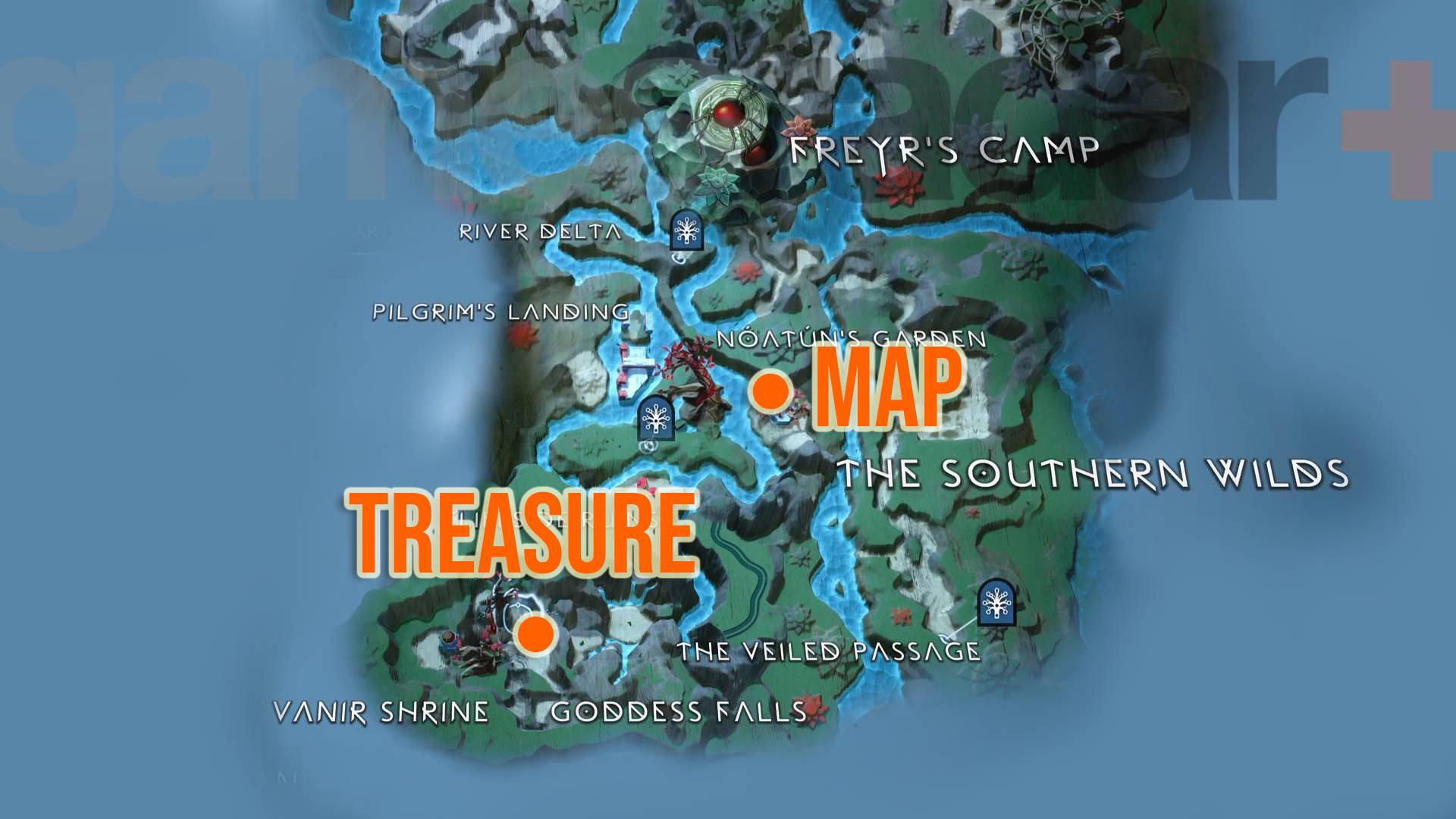 God of War Ragnarok Treasure cartographie les lieux enterrés