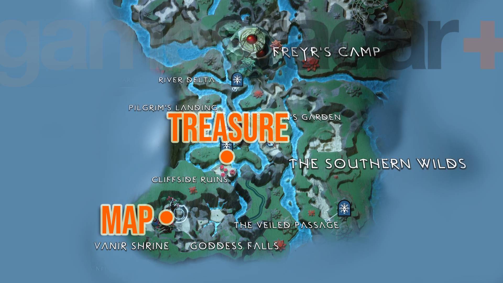 God of War Ragnarok Treasure cartographie les lieux enterrés