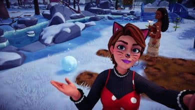 Taking a selfie with Disney Dreamlight Valley Snowballs