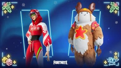 Fortnite Winterfest 2022 arctic abeline and sled ready guff skins