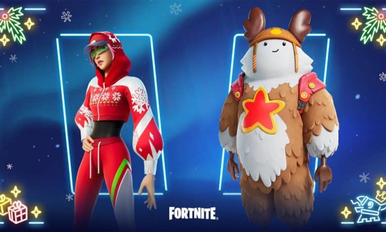 Fortnite Winterfest 2022 arctic abeline and sled ready guff skins