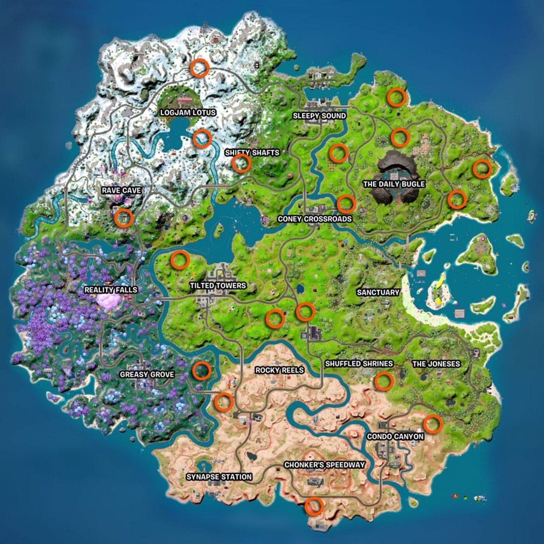 Carte d'apparition du loup fortnite