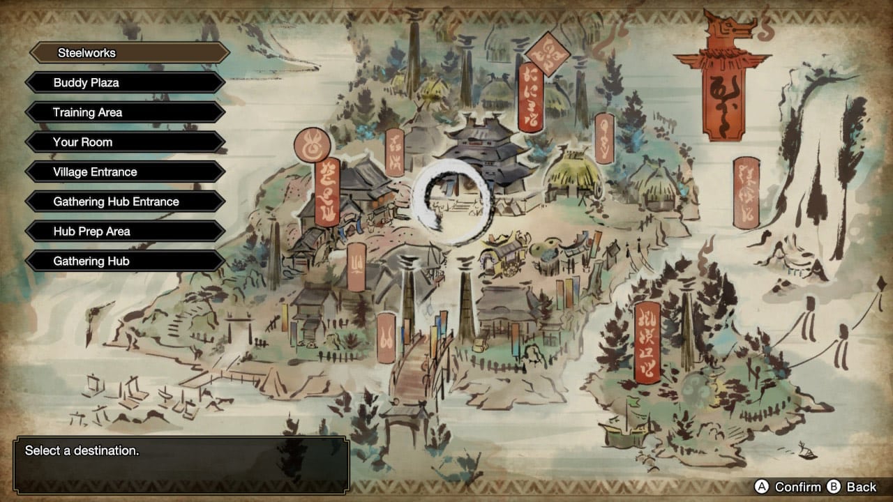 Astuces Monster Hunter Rise: se déplacer dans le village est un raccourci utile