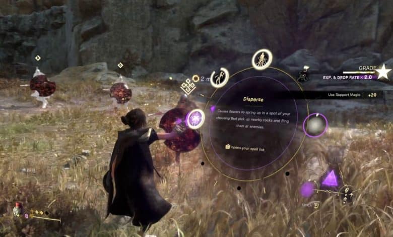 Forspoken purple magic support spell radial menu