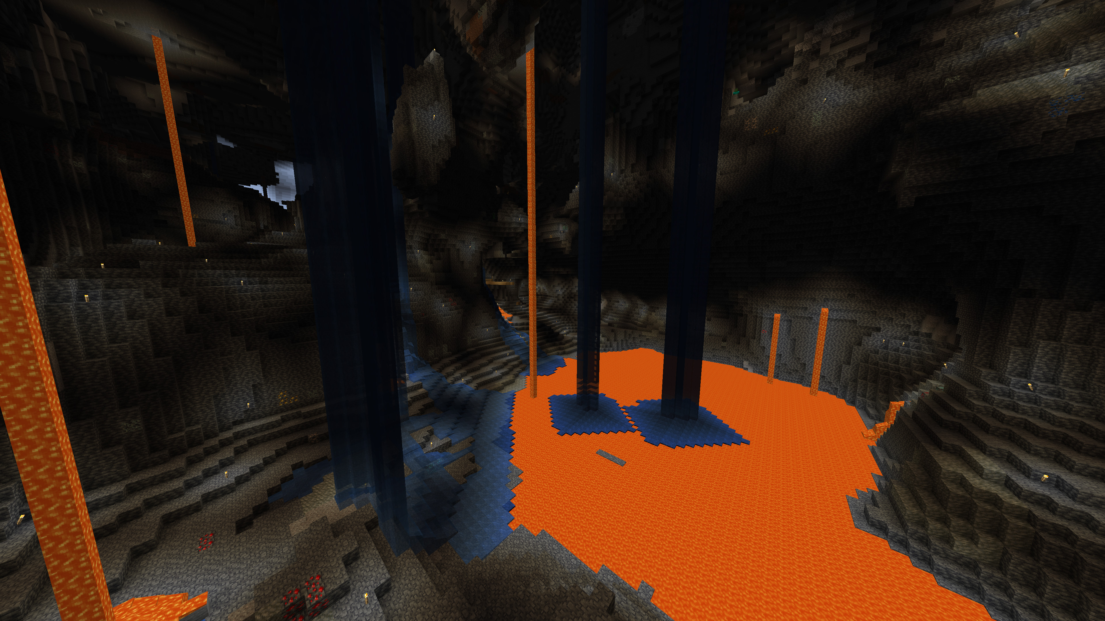 Grotte du lac de lave des meilleures graines de Minecraft