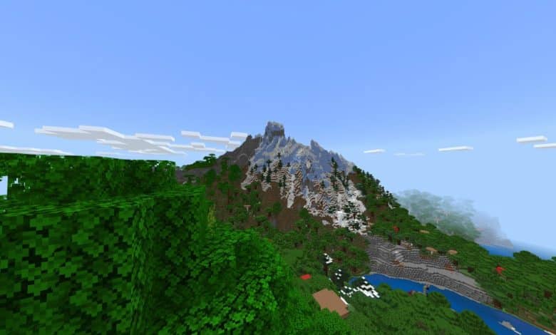 Minecraft best seeds snowy mountain and forest