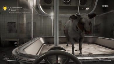 A cow sits in a tank in the Atomic heart animal tank puzzle
