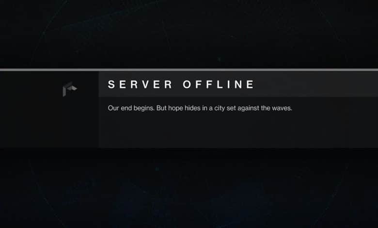 Destiny 2 server maintenance message for Lightfall launch