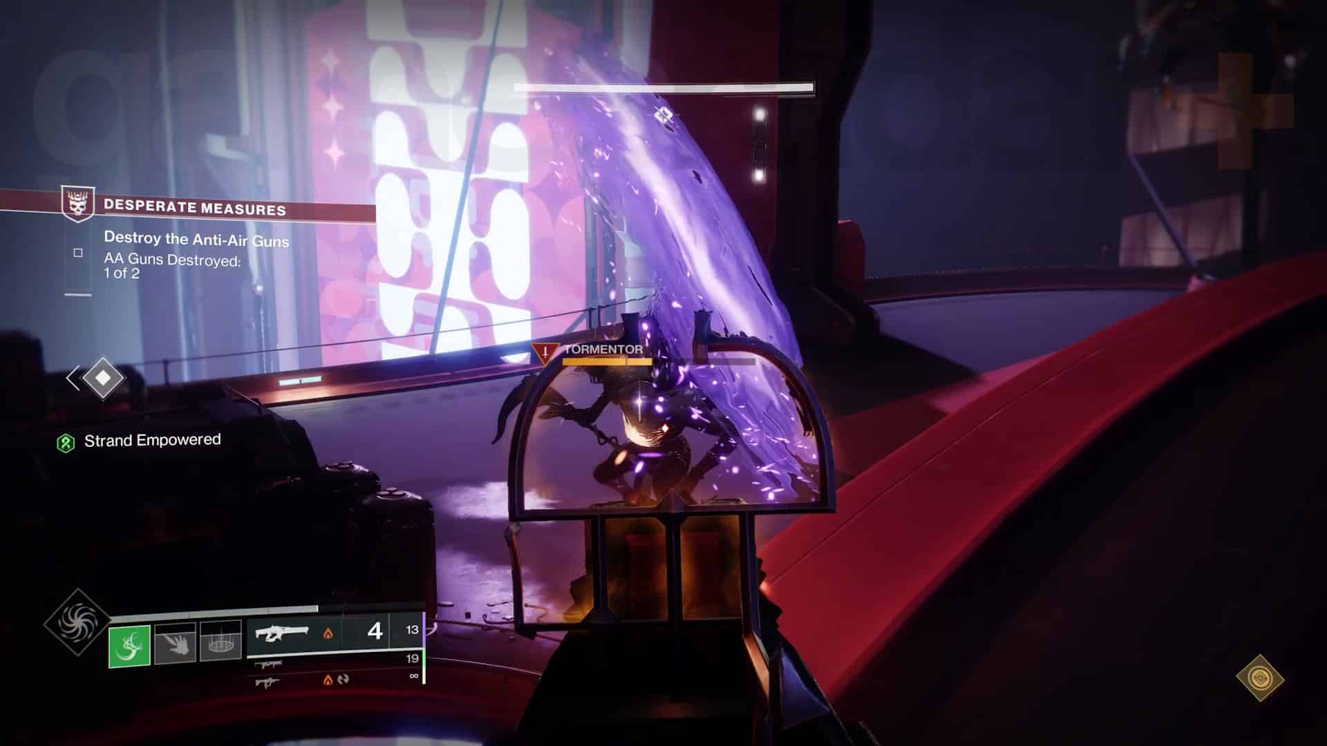 Destiny 2 Lightfall Desperate Measures mission tourmentor protégeant le canon anti-aérien