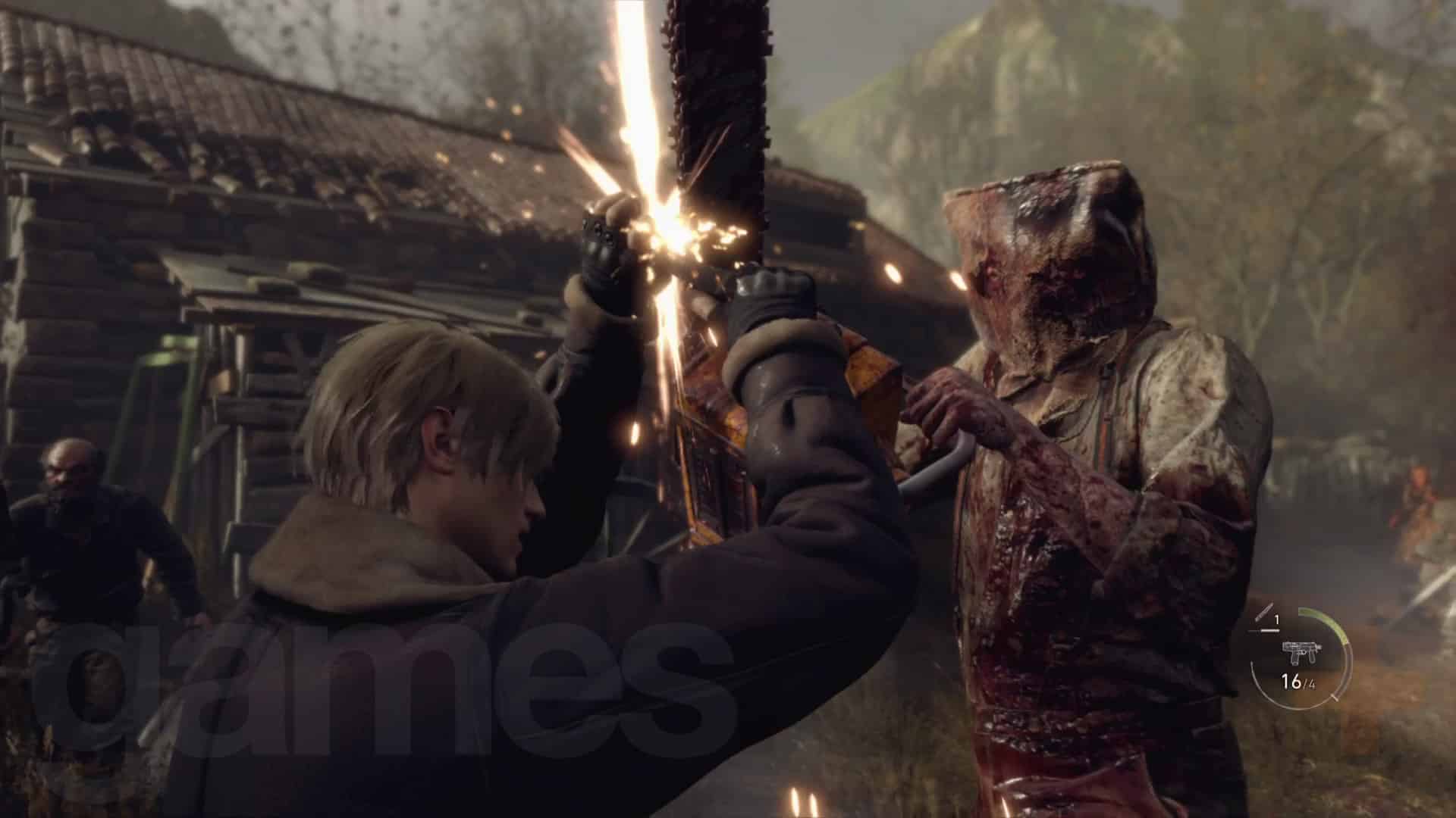 Le couteau de démonstration de Resident Evil 4 pare contre l'homme à la tronçonneuse