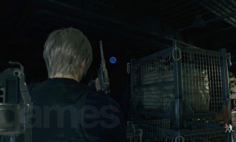 Resident Evil 4 Remake Cargo Depot blue medallion