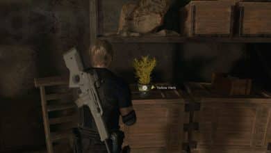 Resident Evil 4 Remake Yellow Herb in amber storeroom