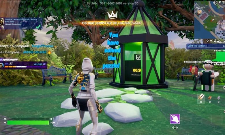 Solving the Fortnite Lantern Puzzle