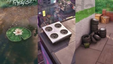 Fortnite lily pads, air vents, and tires