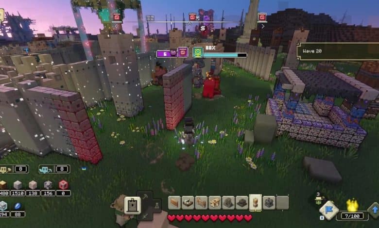 `Minecraft Legends portal pile