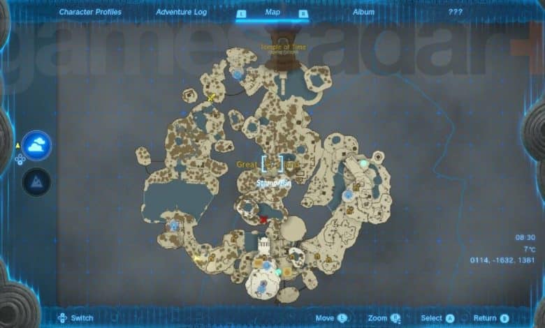 Zelda Tears of the Kingdom sky island map