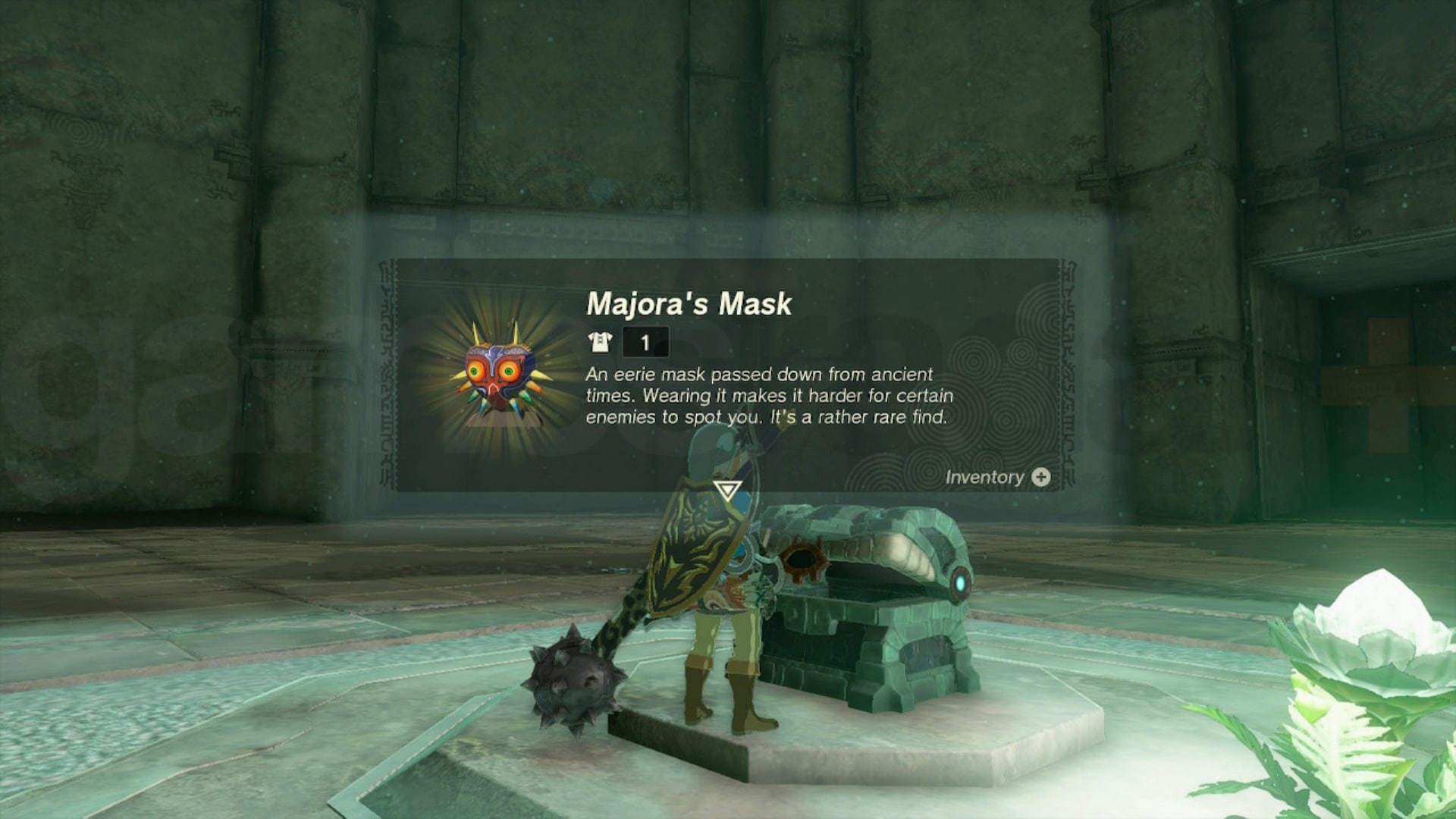 Link trouve le masque de Majora dans les profondeurs de Zelda Tears of the Kingdom