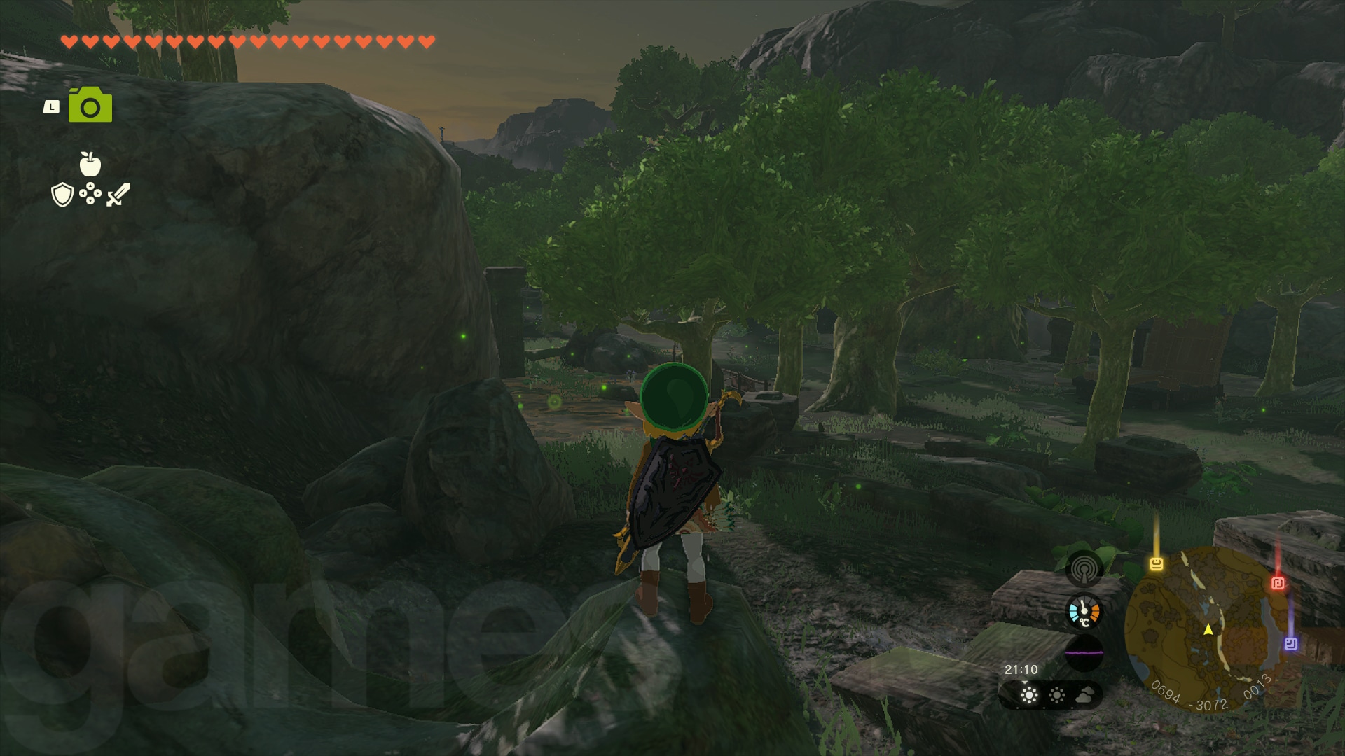 Link chasse les lucioles du coucher du soleil Zelda Tears of the Kingdom