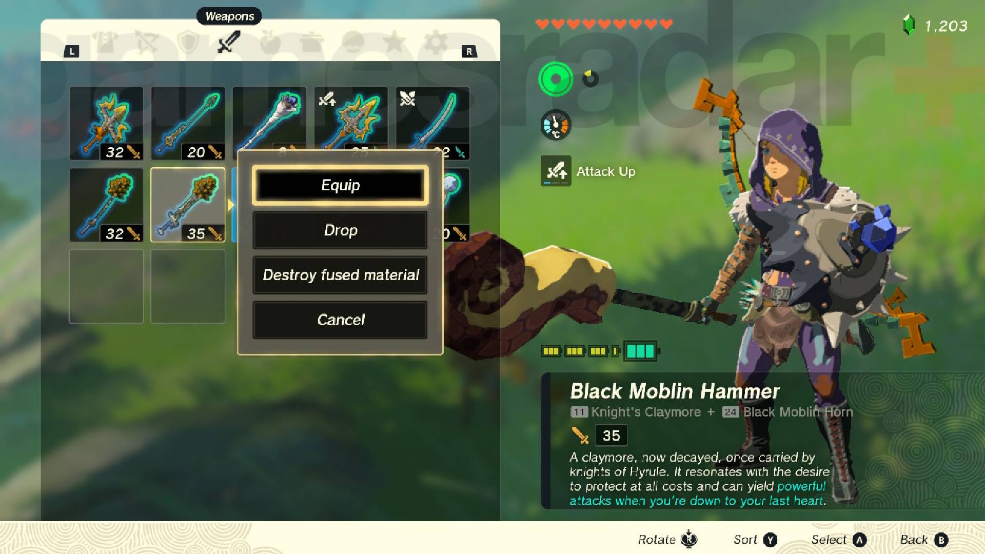 Problème de duplication d'armes dans Zelda Tears of the Kingdom