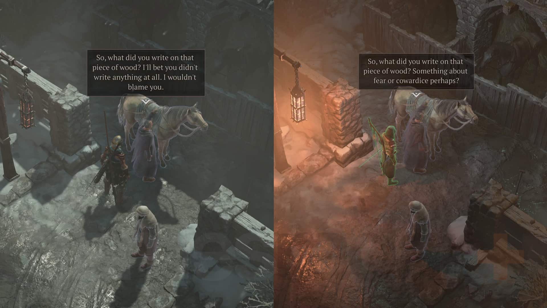 Diablo 4 Rite of Passage quête Différences de dialogue Lorath après avoir choisi le péché