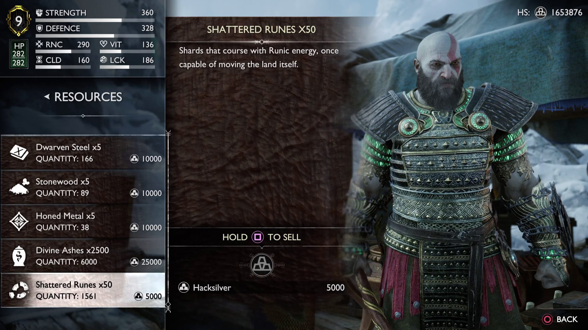 God of War Ragnarok Shattered Runes vendu pour Hacksilver