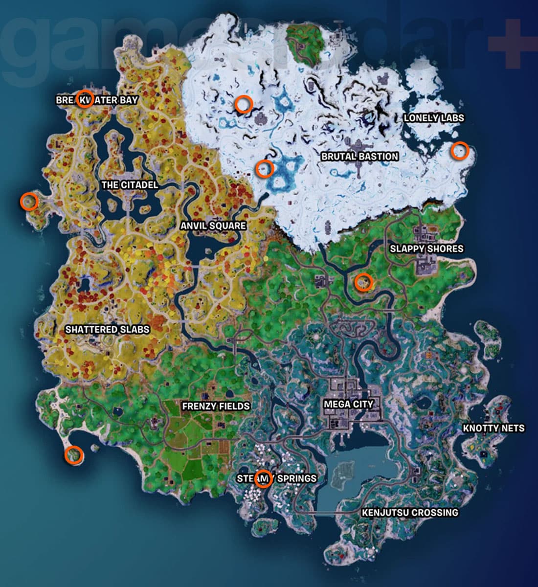 Emplacements des spécialistes Fortnite sur la carte
