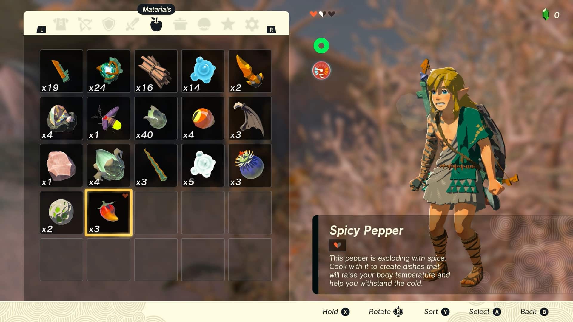 réchauffer les aliments dans Zelda Tears of the Kingdom