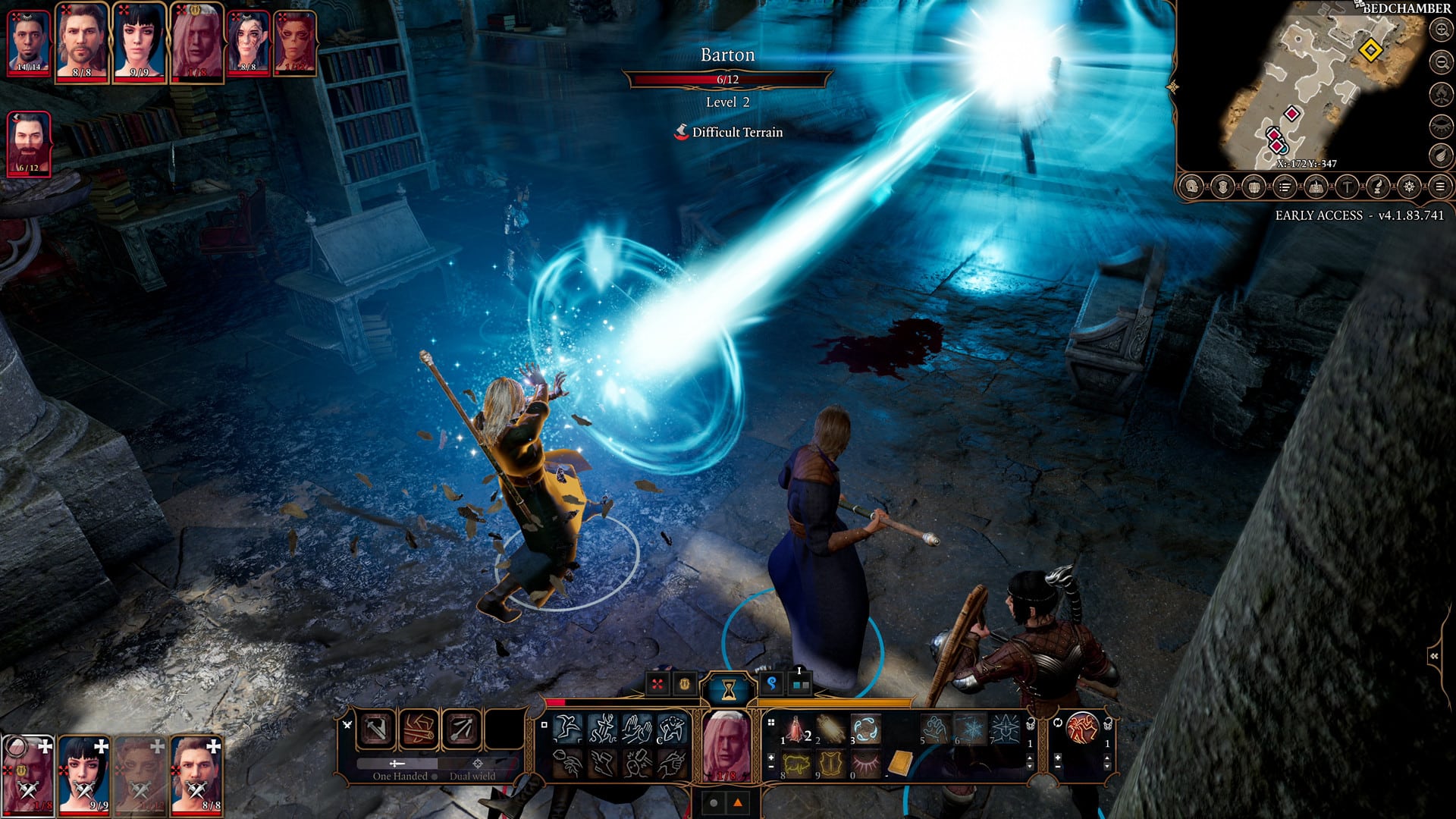 Capture d'écran de Baldur's Gate 3 montrant une ancienne attaque magique des arcanes