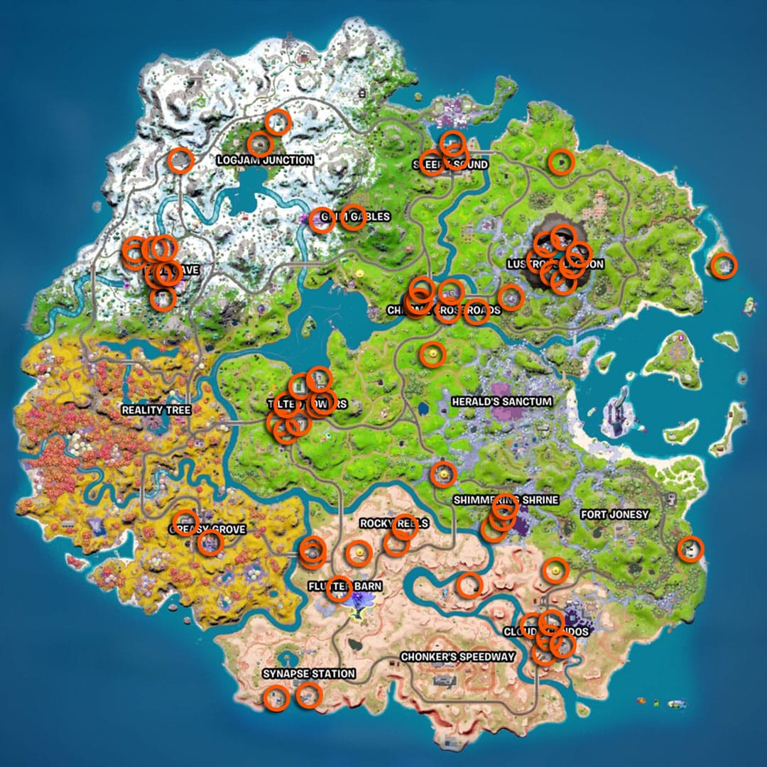 Carte des emplacements des coffres-forts Fortnite